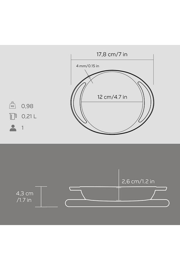 Döküm Yuvarlak Sahan Döküm Demir Yekpare Çift Kulplu Kayın Servis Ahşabı Çap(Ø)12cm. - 6