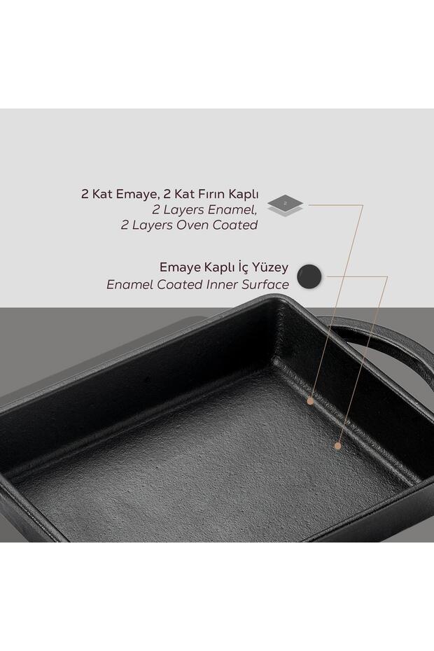 صب مستطيل صب حديد صب مقبض مزدوج قياس 12x15 سم - 6