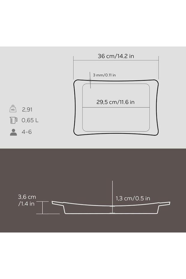 Cast Rectangular Serving PlateSize 36x24cm - 3