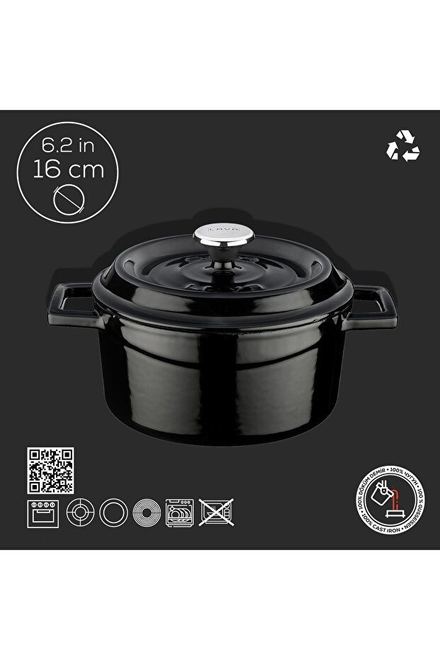 Döküm Yuvarlak Tencere. Trendy Çap(Ø) 16cm. - 3