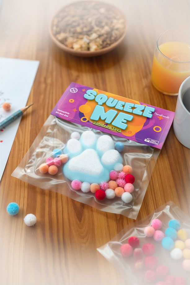 Mavi Kedi Patisi Taba Squishy – Yumuşak, Tüylü, Tatlı Ve Sıkılabilir Sukuşi Stres Oyuncağı - 3