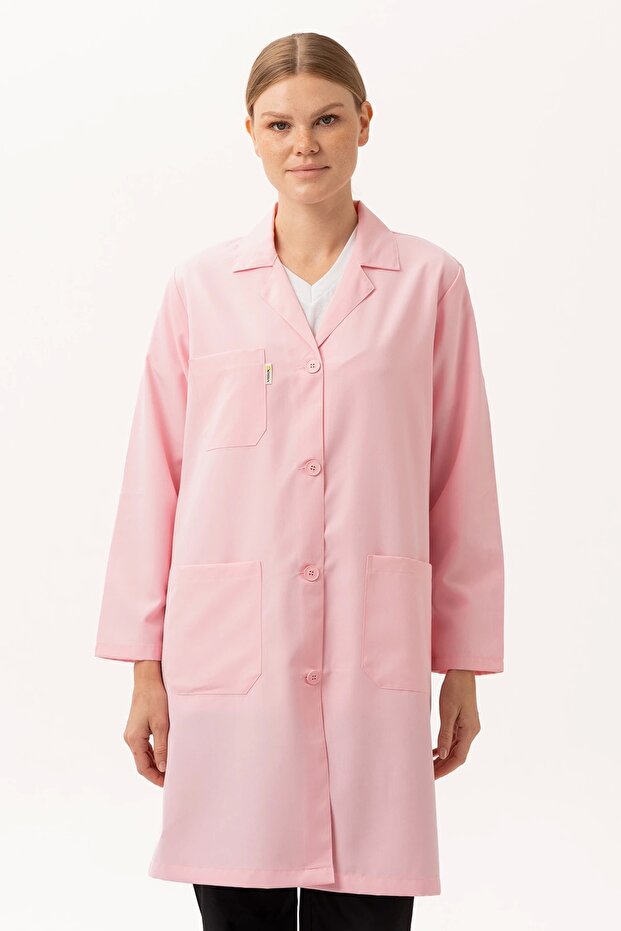 Women's Alpaca Fabric Classic Collar Teacher Pharmacist Doctor Labrator Apron