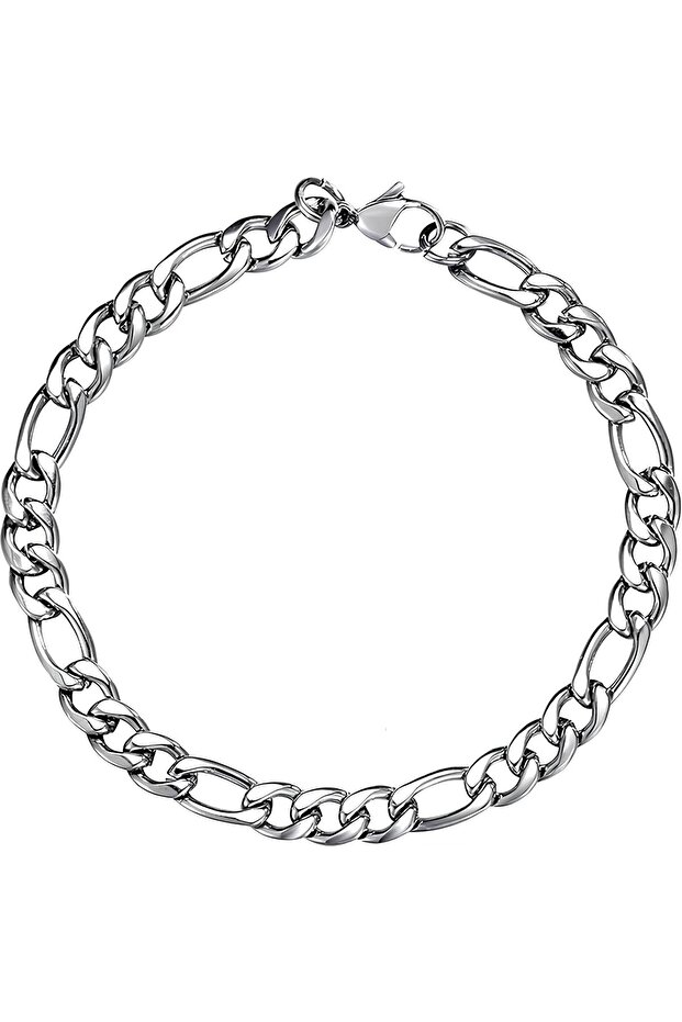 Figaro 3e1 Steel Imprint Men's Bracelet Chain ack06b