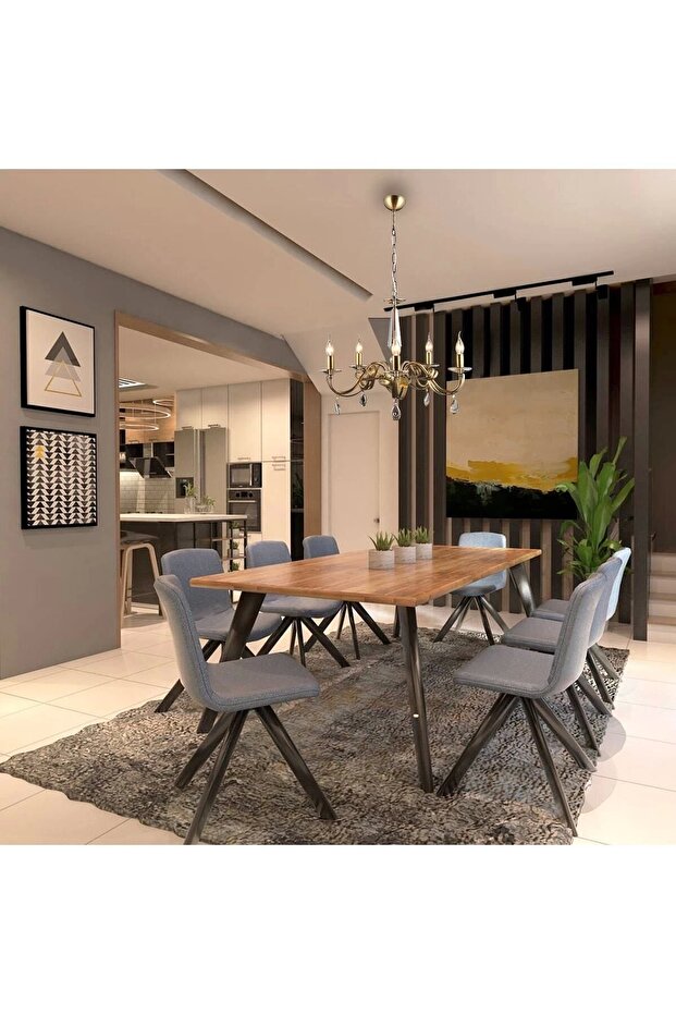 Castro 5 Li Antik Lak E14 Avize - 2