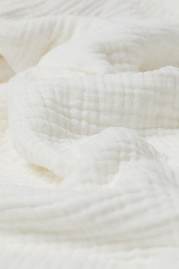 Multi Muslin Baby Pique Blanket 100% Cotton 80X140 cm - Off White