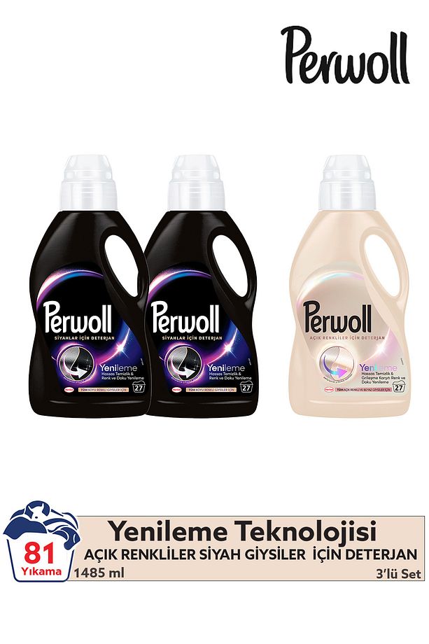 Yenileme Siyahlar 2x 1.485 ml 27 Yıkama Beyazlar 1x1.485 ml 27 Yıkama 3'lü Set (81 YIKAMA) - 1