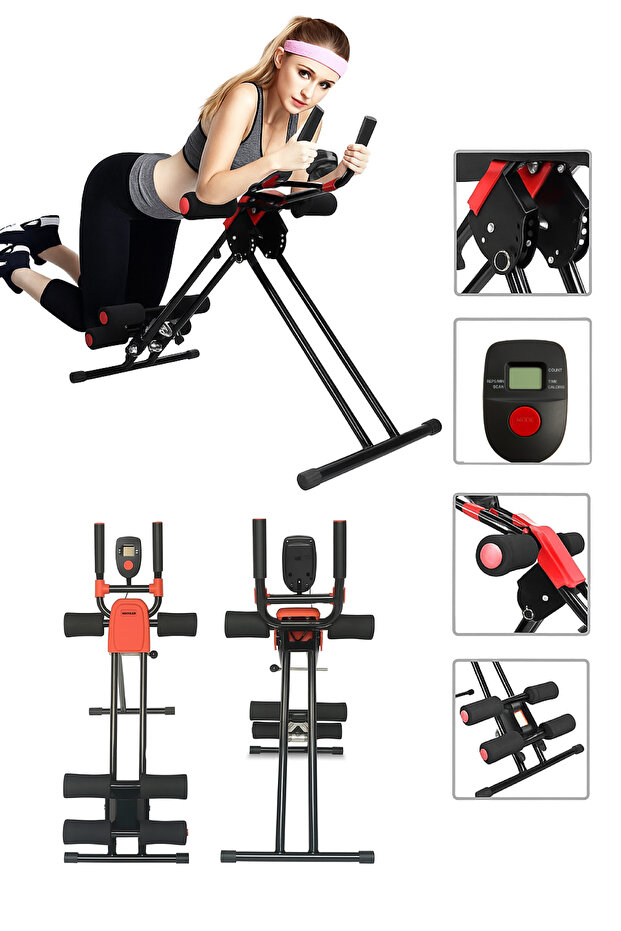 kochler Ev Tipi Spor Aleti | 5 Minutes Shaper Mekik Aleti, Katlanabilir, LCD Ekran, Dirençli Karın Bel Aleti