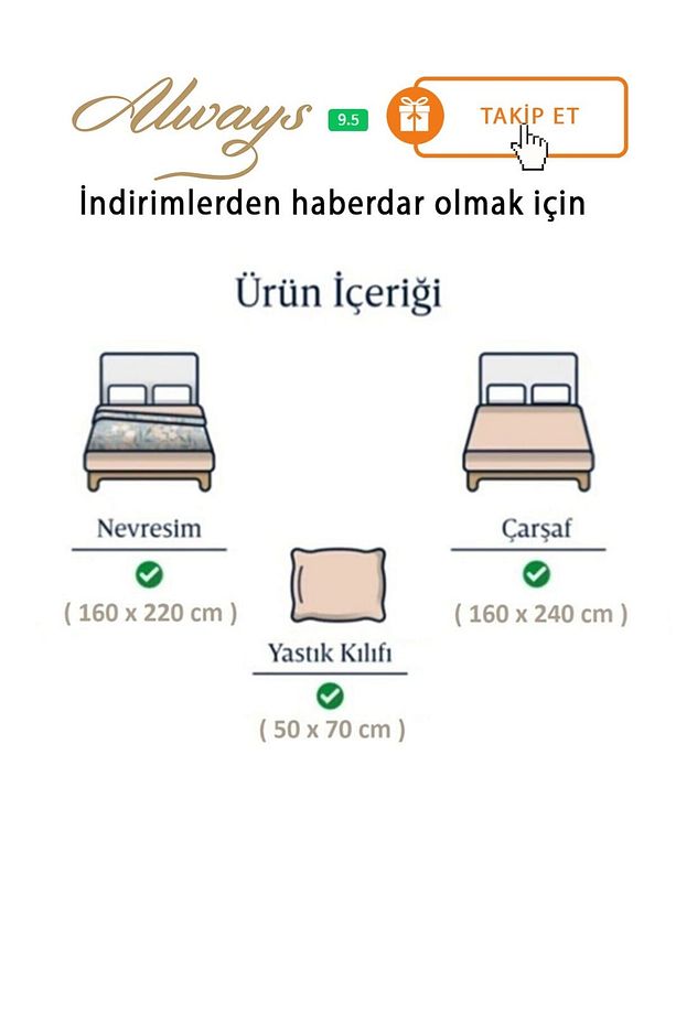Tek Kişilik Çift Taraflı Nevresim Takımı - 5