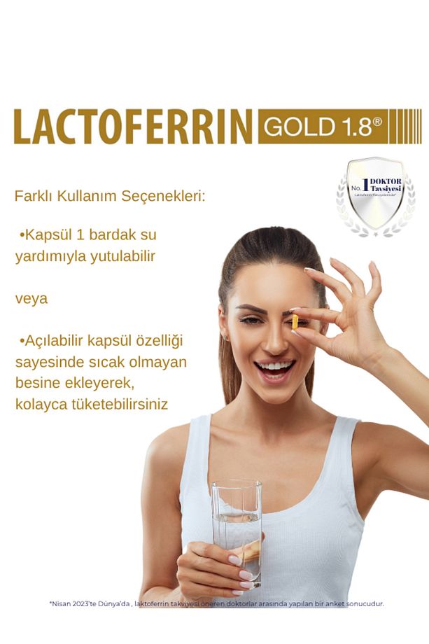 Lactoferrin Gold 1.8 | Laktoferrin, Vitamin C, Beta Glukan, Inulin, Zerdeçal Ekstresi, Çinko - 4