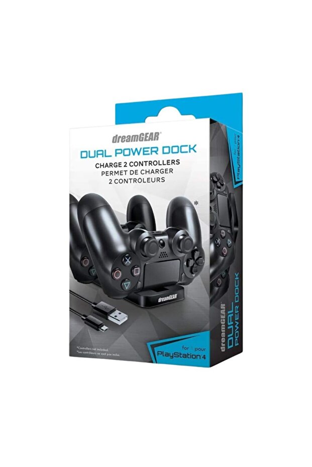 Dreamgear Dual Charge Dock For Ps4 – Led Controller Charger, Slides In, Usb Power & Adapter - 1