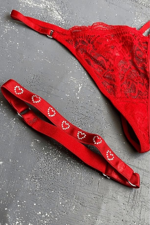 Kalpli Taşlı String Set - 2