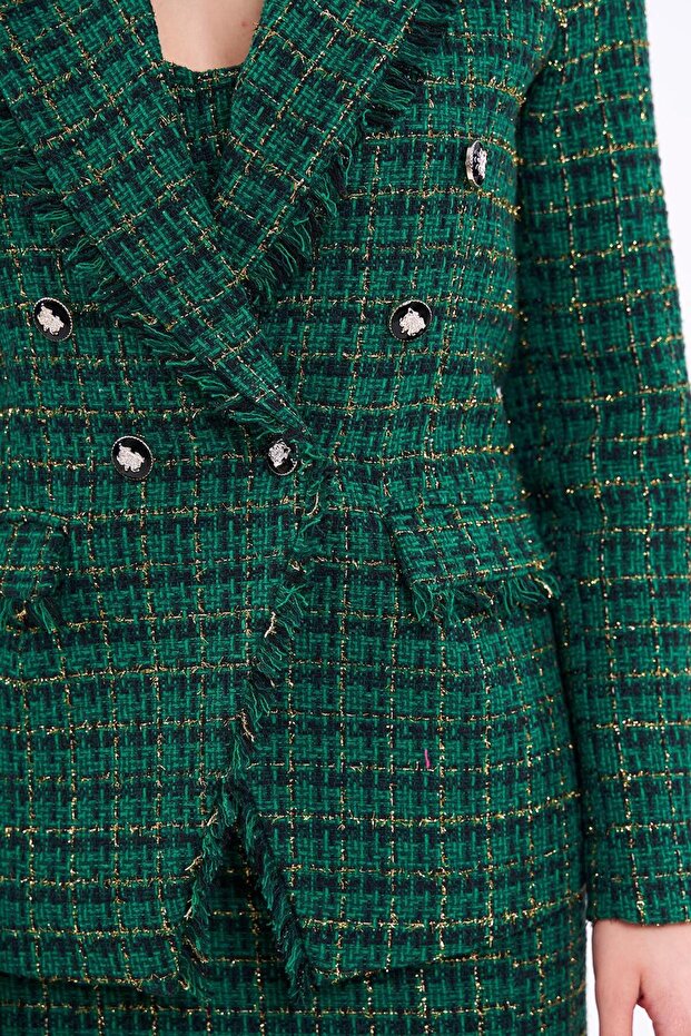 Simli Ekose Ceket - 6