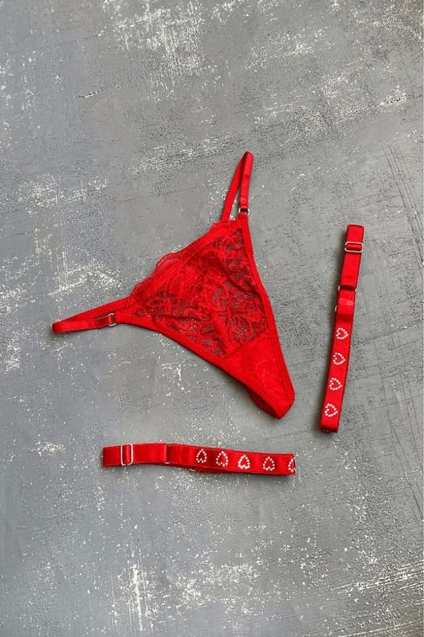 Kalpli Taşlı String Set - 1