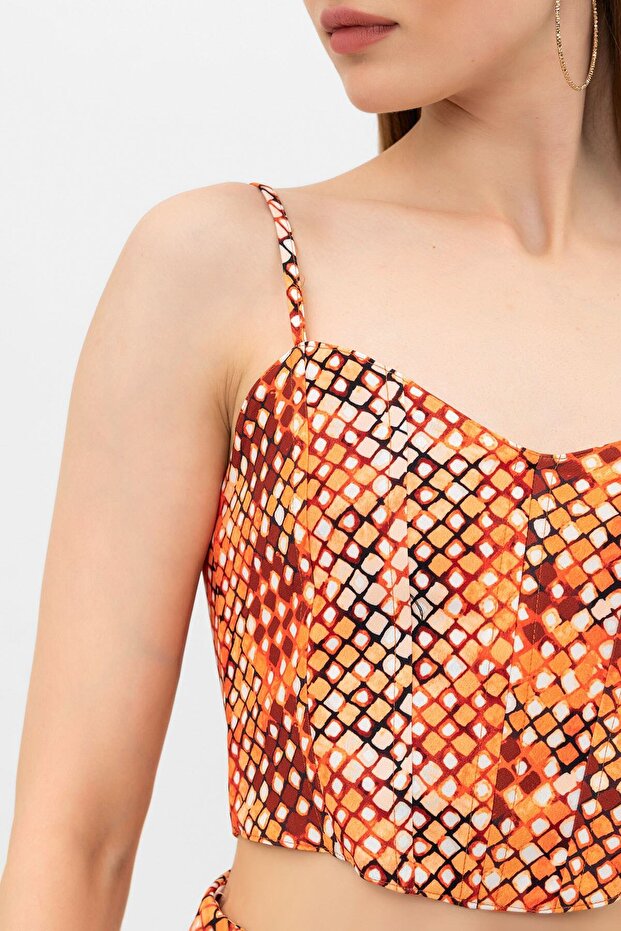 Patterned Bustier Set - 5