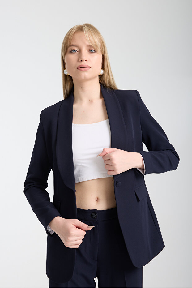 Button Detailed Blazer Jacket - 6