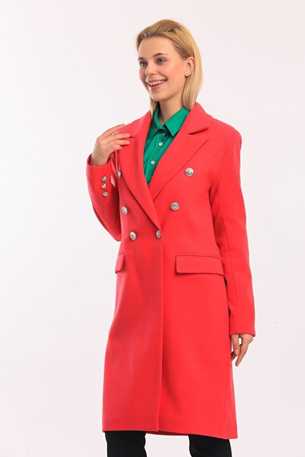 Düğmeli Kaşe Kaban - 2