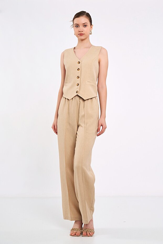 سترة كتان - تصميم بأزرار - 3