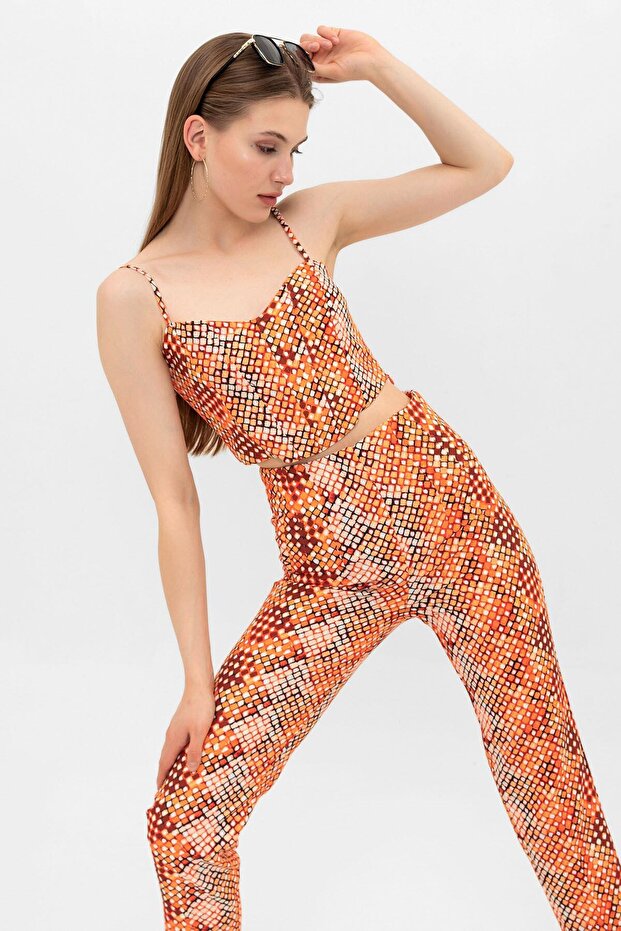 Patterned Bustier Set - 1