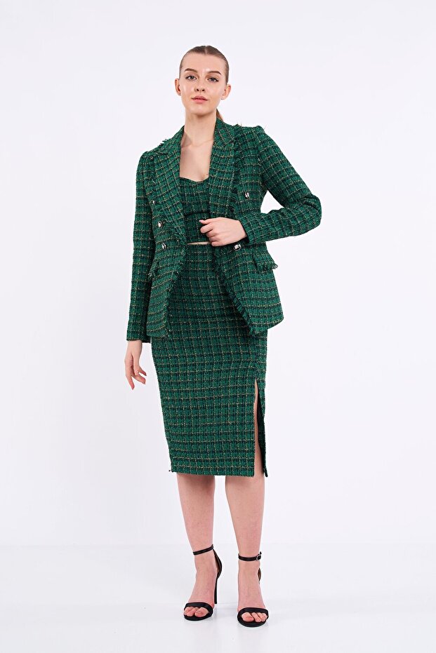 Simli Ekose Ceket - 1