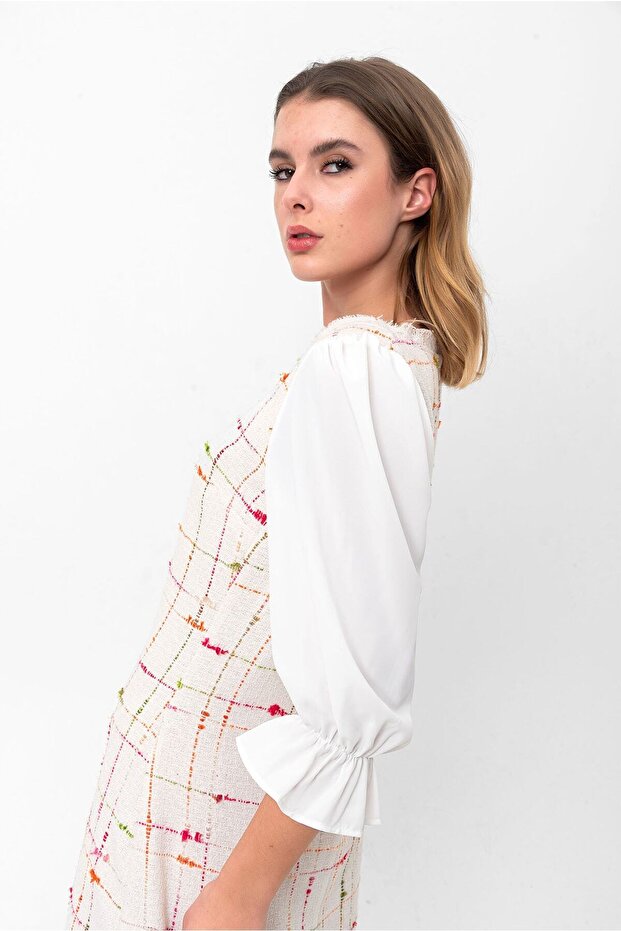 Plaid Patterned Mini Dress - 6