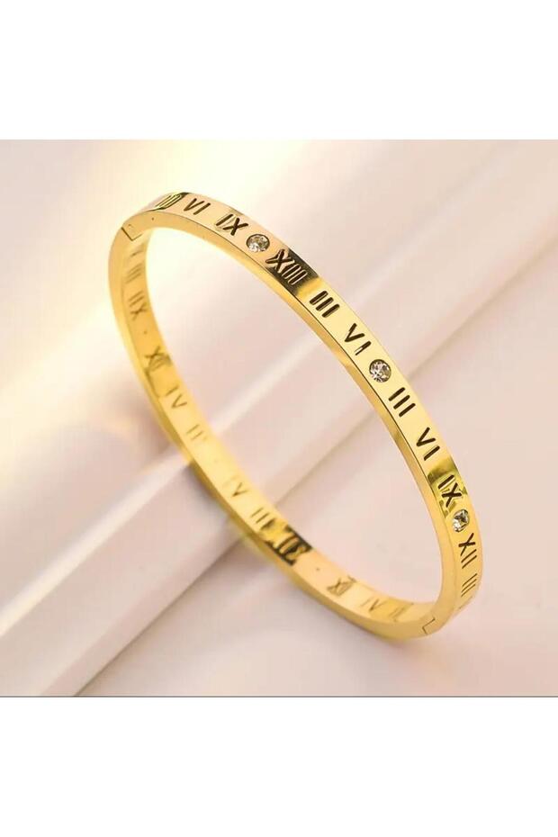 Women's Bracelet High Quality Steel Roman Rakan Zircon Stone Clamp Steel Bracelet