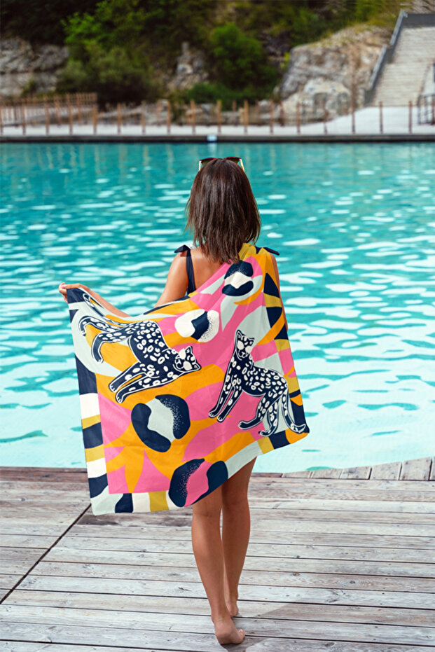 Neon Hunt Twill Pareo Beach Dress