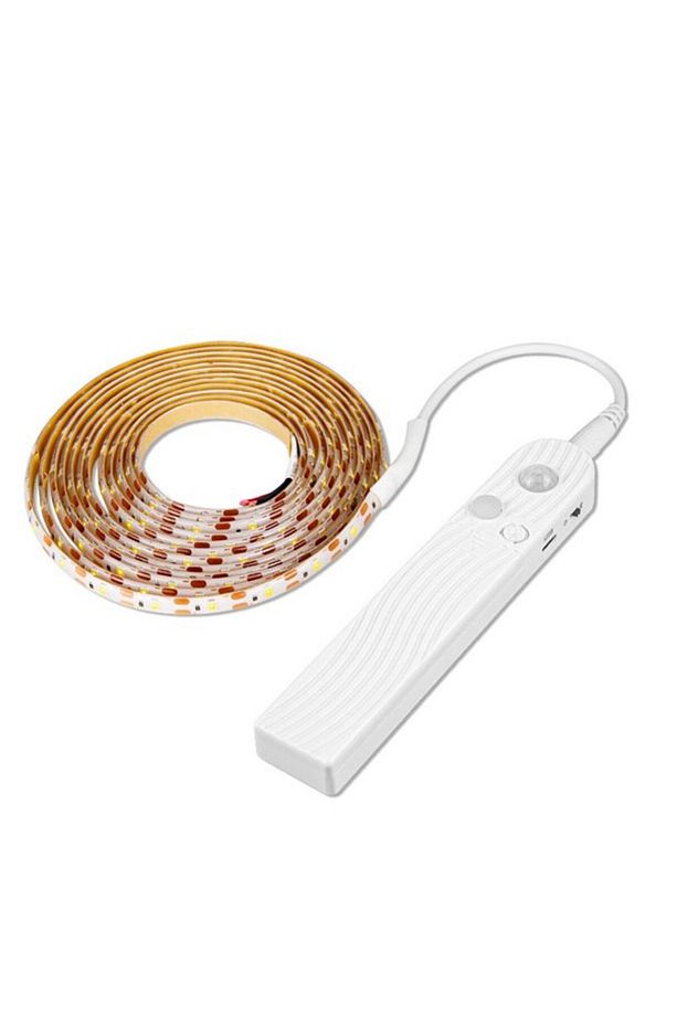 Hareket Sensörlü Pilli Led Gece Lambası Zamanlayıcılı Usb Şarjlı Dolap Yatak Altı Merdiven Işık Aydı - 8
