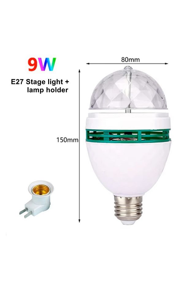 Rgb Renkli Led Döner Başlıklı Disko Topu Ampul 3w Priz Duy Dahil E27 Düğün Dernek Eğlence Dans Disko - 2