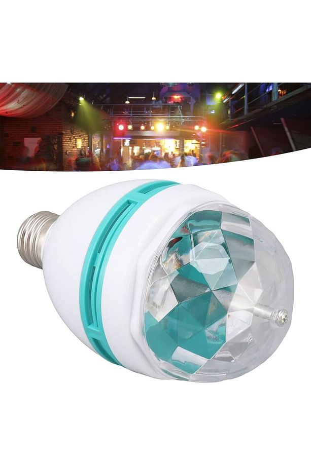 Rgb Renkli Led Döner Başlıklı Disko Topu Ampul 3w Priz Duy Dahil E27 Düğün Dernek Eğlence Dans Disko - 3
