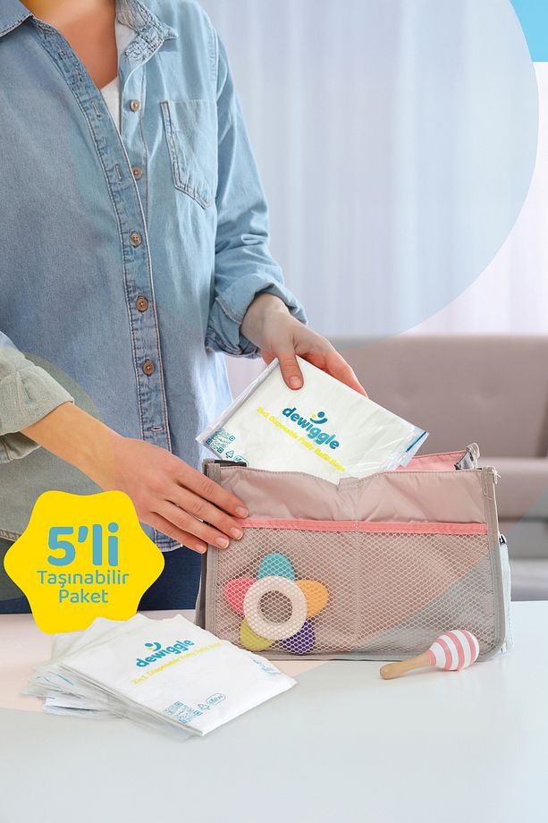 Lazımlık Poşeti, 30 Adet, Emici Pedli Seyahat Hijyen Poşetleri - 4