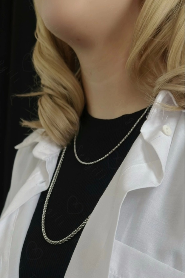 Steel Necklace with Two Chains| Evil Eye Series