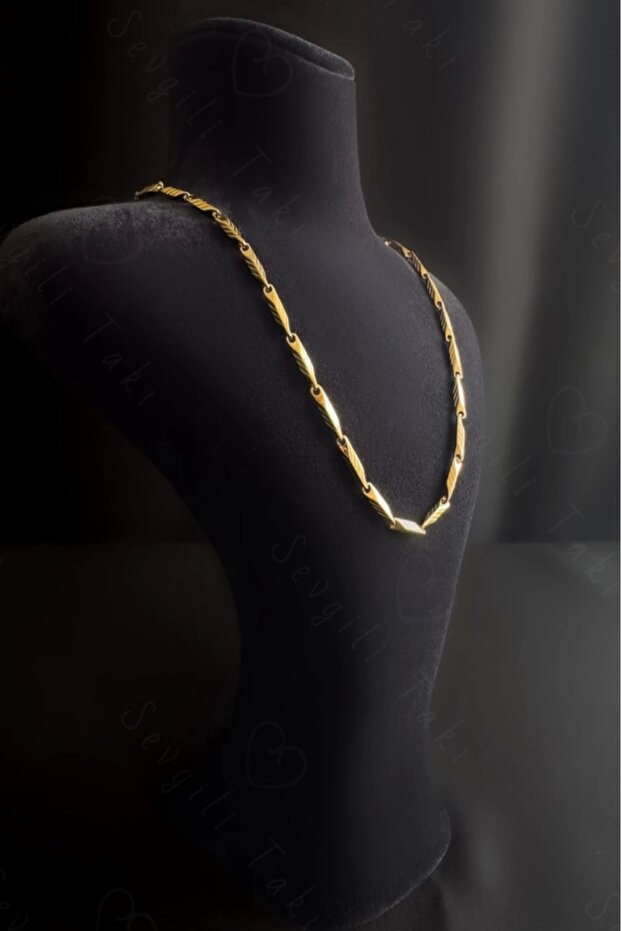 Melon Chain Gold Steel Necklace | Allure Series