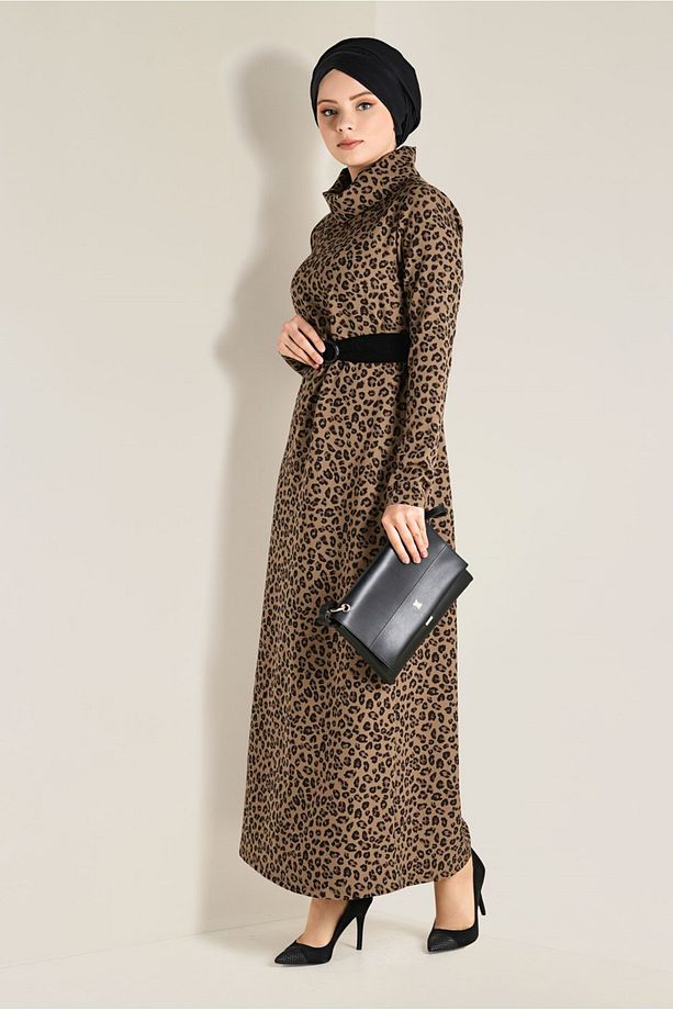 LEOPAR DESENLİ ELBİSE 4812-1 - 2