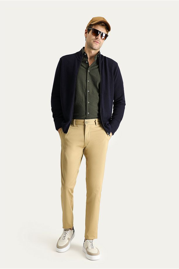 Regular Fit Likralı Kanvas / Chino Pantolon - 1