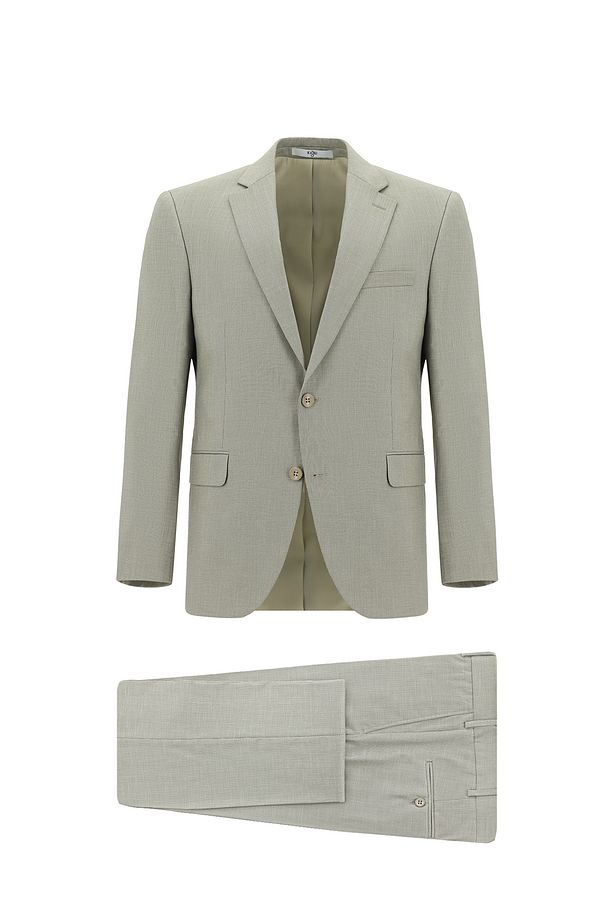 Slim Fit Dar Kesim Klasik Desenli Takım Elbise - 1