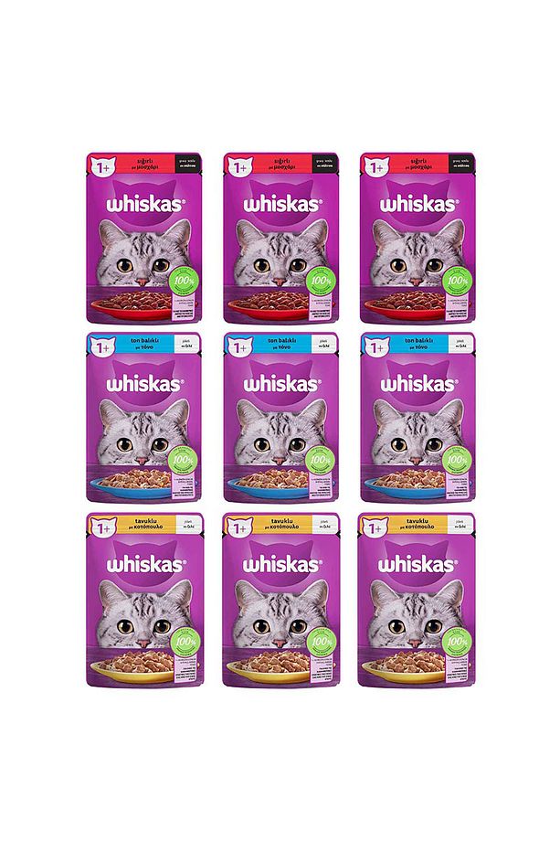 Sığırlı Poşet Kedi Yaş Mama 85 G 9x - 3