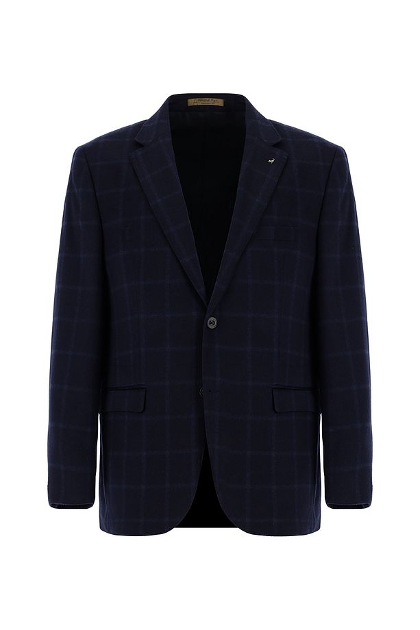 Regular Fit Kareli Kaşmir Ceket - 1