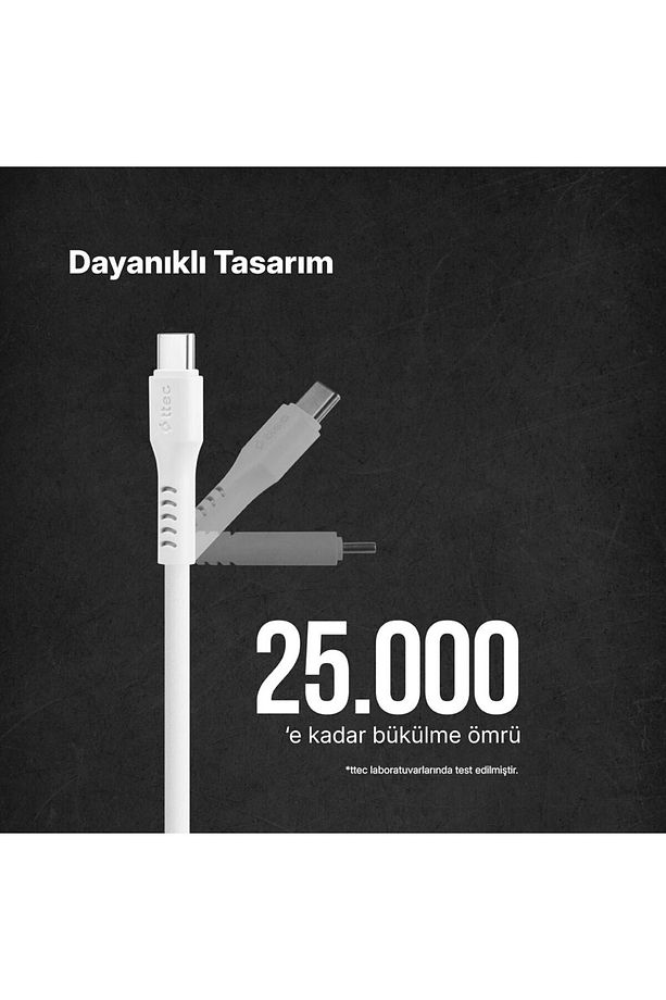 USB-C - USB-C 120cm 60W PD/QC Hızlı Şarj/Data Kablosu - 3