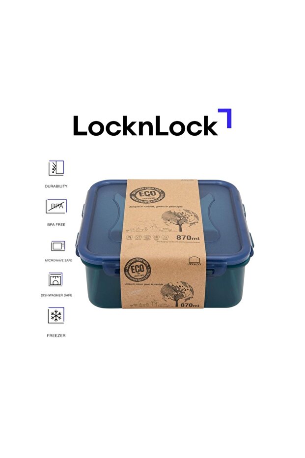 Eco-Friendly 870ml Airtight Squared Food Container