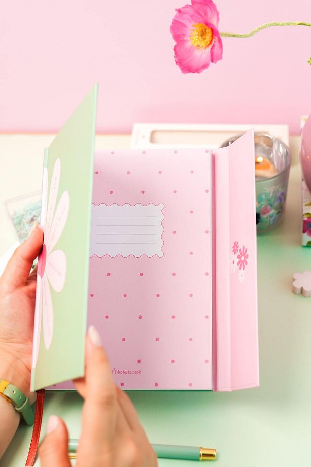 A5 15x21 Mıknatıslı Kapak Defter Çizgili Papatya - 4
