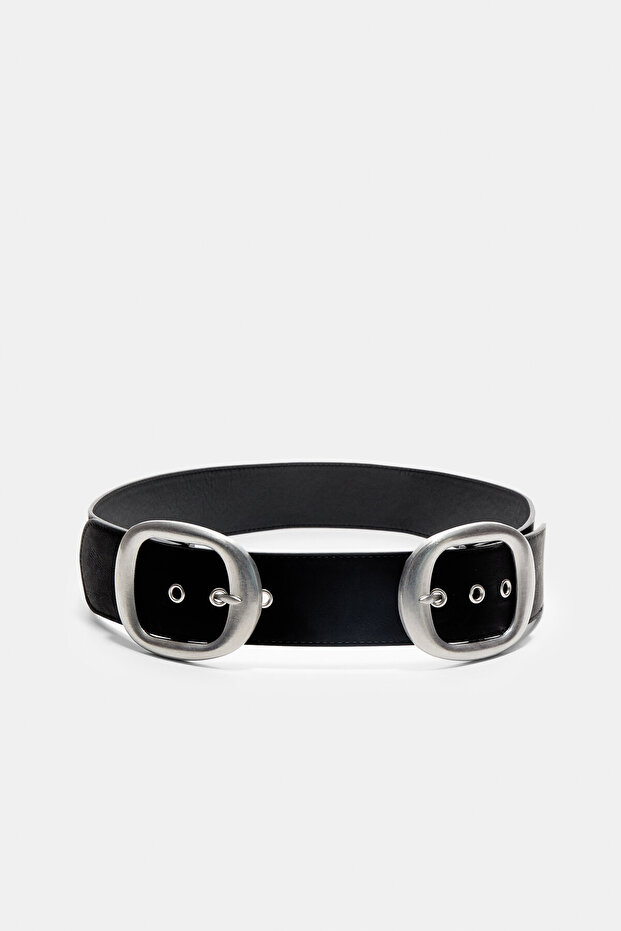 Çift Tokalı Kalın Kemer - 5