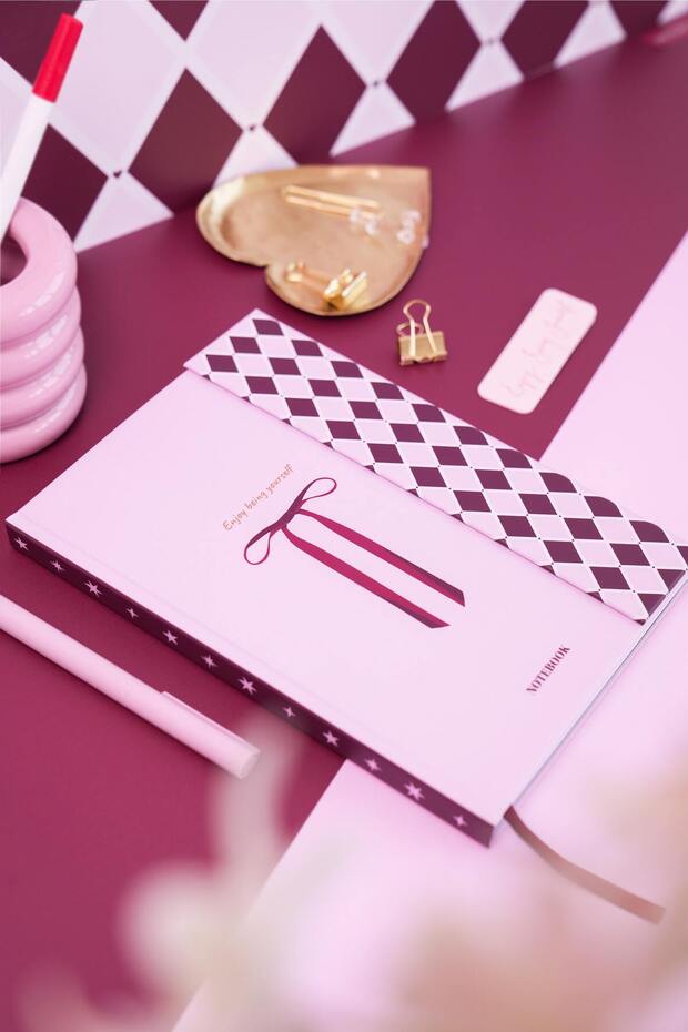 A5 15X21 Magnet Cover Notebook Lined Bow - 4