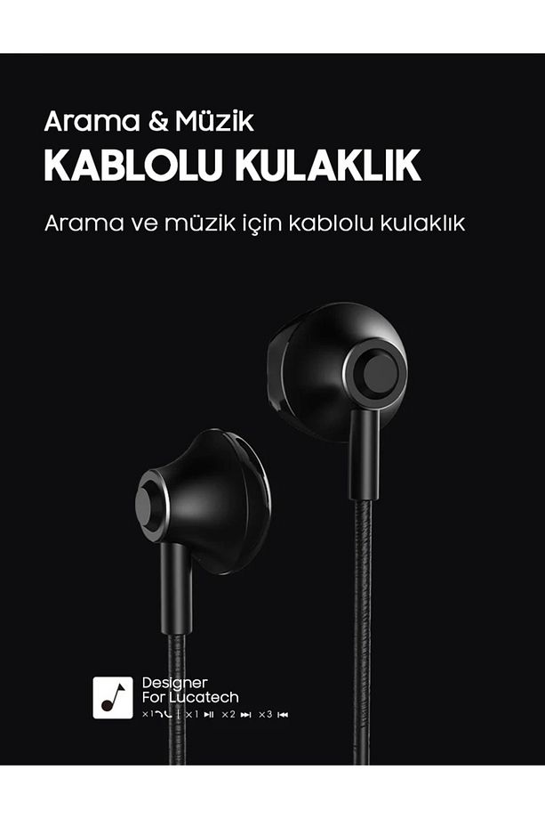 iPhone 6 uyumlu 3.5 mm Mikrofonlu Kablolu Kulaklık - 5