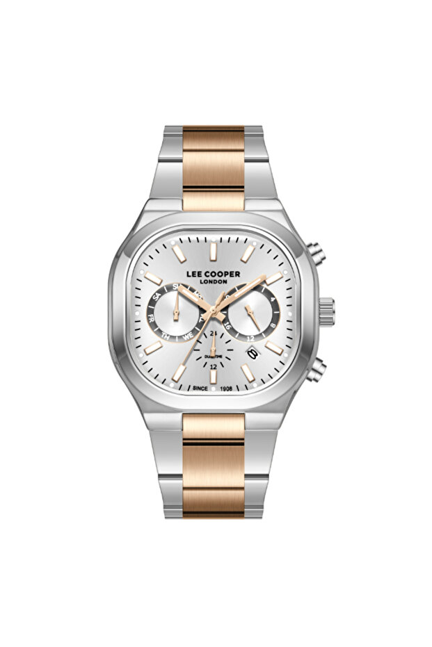 ساعة رجالية متعددة الوظائف بمينا فضي - LC08169.530 - 1