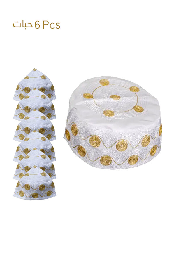 طاقية زري ذهبي 6 حبات - 1