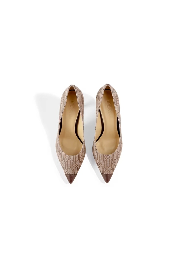 Monogram Topuklu Ayakkabı Bej - 2