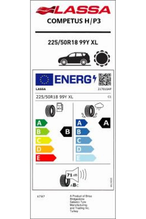 225/50R18 99Y XL COMPUTES H/P/3 LASSA - 4