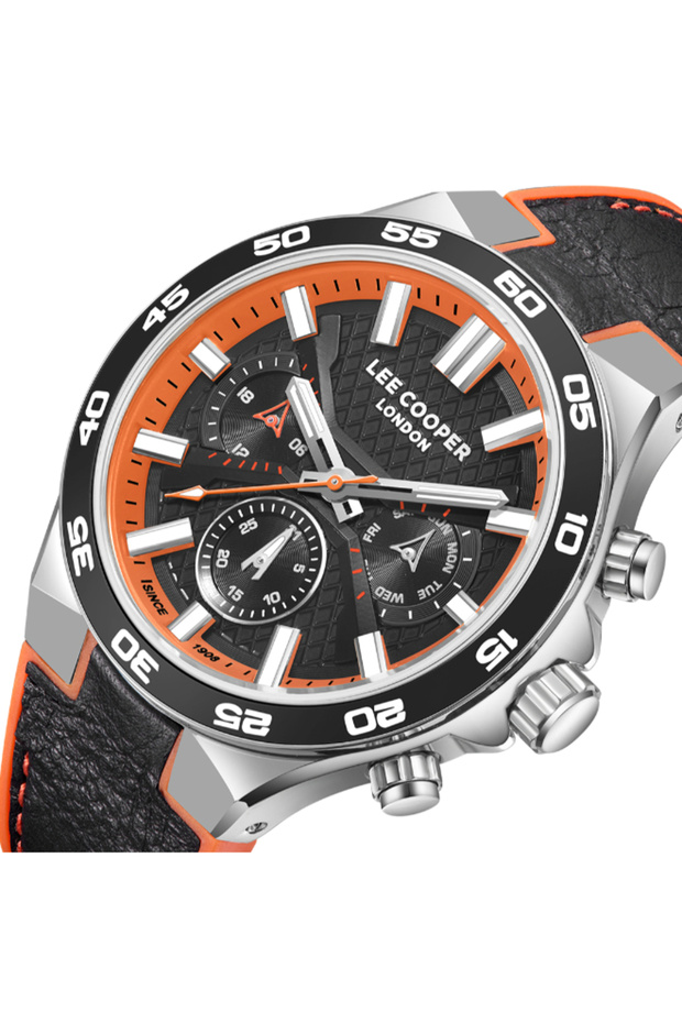 ساعة لي كوبر متعددة الوظائف للرجال بمينا أسود - LC08066.351 - 6