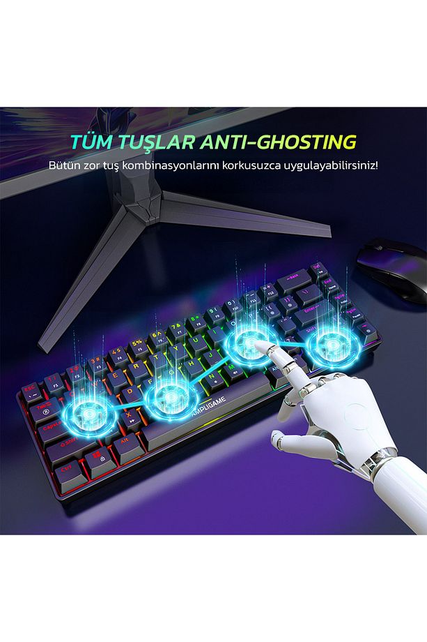 Ampligame Gk1 Rgb Red Switch Mekanik Klavye - 6
