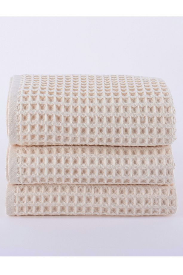 Lüks El Havlusu 3'lü Set, Waffle Dokuma, 100% Pamuk Yüksek Kalite Çabuk Kuruyan El Havluları - 2